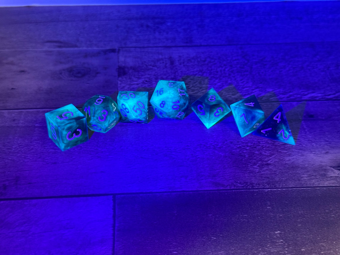 Black Meets Green - 7 standard math rocks with a bit of sparkle