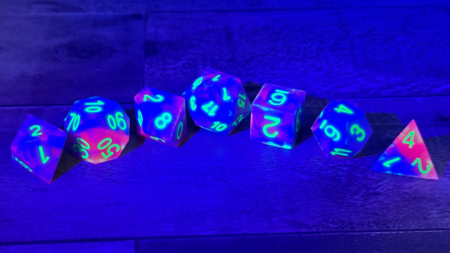 The Grimm - 7 standard math rocks infected with UV reactive pigments