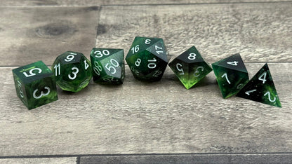 Black Meets Green - 7 standard math rocks with a bit of sparkle