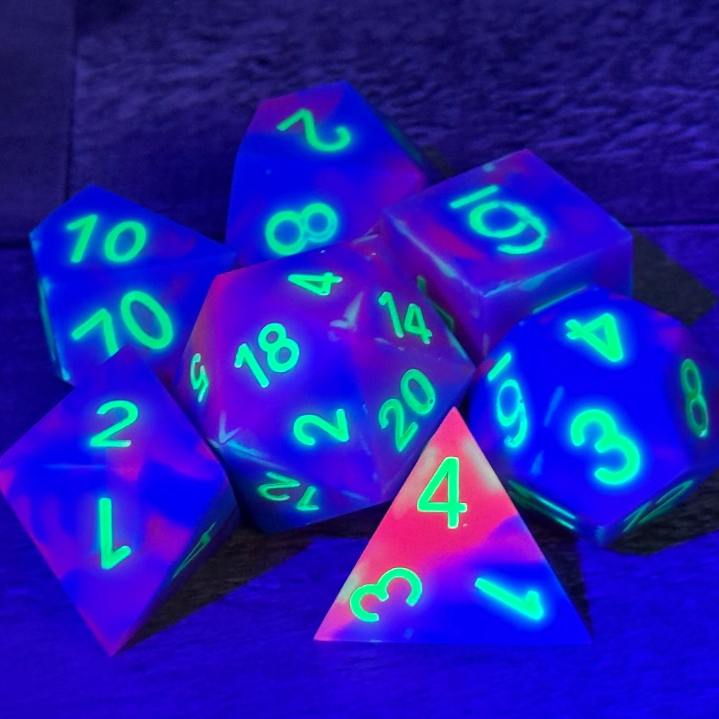The Grimm - 7 standard math rocks infected with UV reactive pigments
